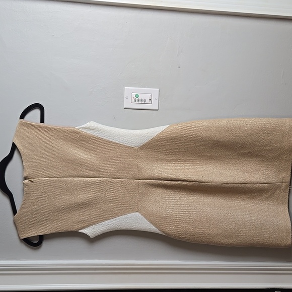 Anthropologie DREW-NWT-Tan/White Sheath Dress Fully Lined-Size 4 - Picture 10 of 16